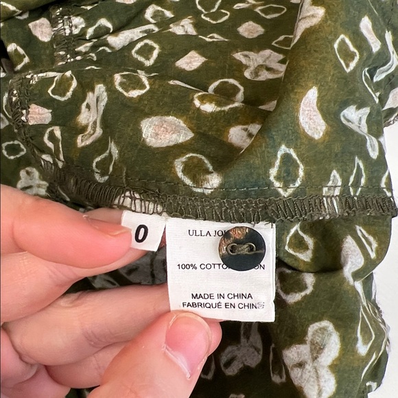 Ulla Johnson joan printed jasper green ruffle trimmed tiered dress with pockets - Picture 8 of 10